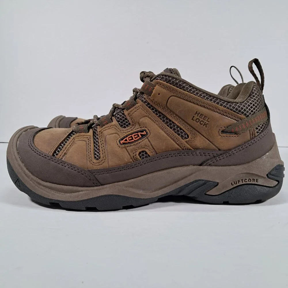 KEEN Circadia Vent Shoes Men 8 Brown Leather Waterproof Hiking Gorpcore 102678